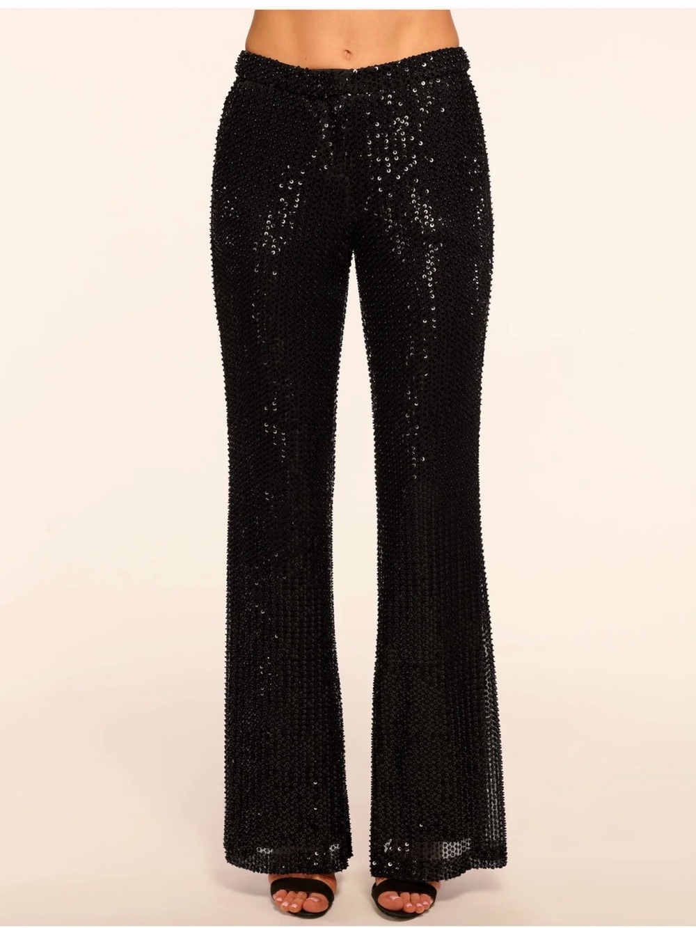 Ramy Brook Black Sequin‎ Flare Pants